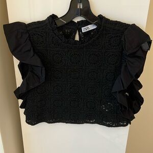 Black Crochet Top